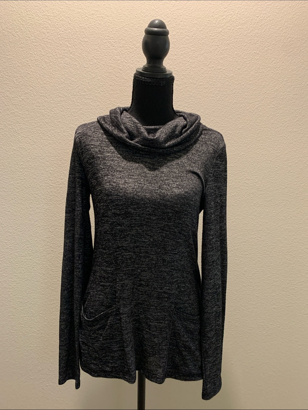 Maurices Charcoal Cowl Neck Long-Sleeve Sweater (Size XS)